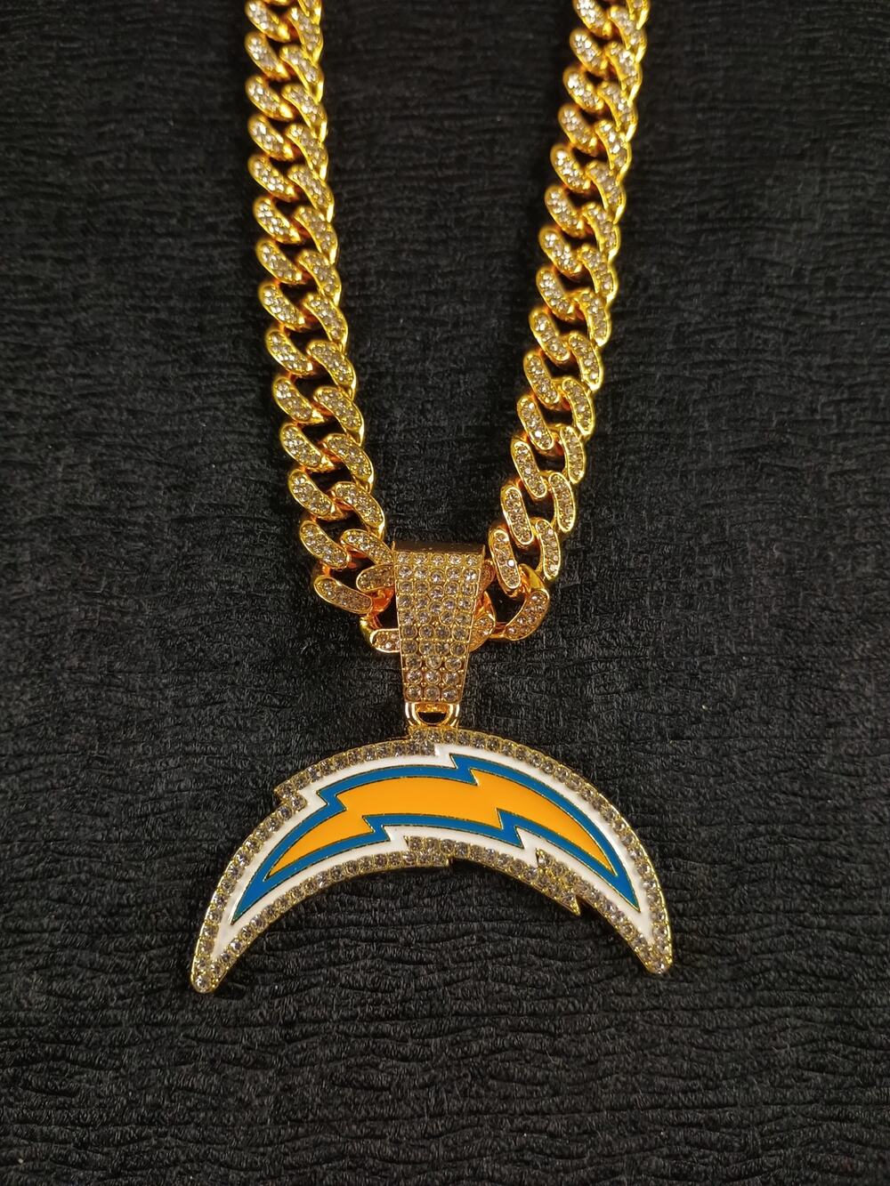 LA Los Angeles Chargers Necklace Pendant Chain Link NFL Football Hip Hop Jewelry
